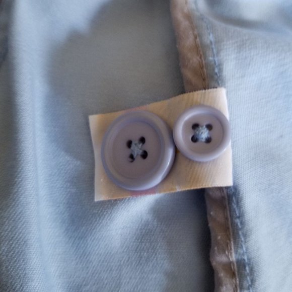 Vintage 90s, pale blue, fitted, comfortable cotton jacket/blazer, S, Reitmans - Picture 8 of 8